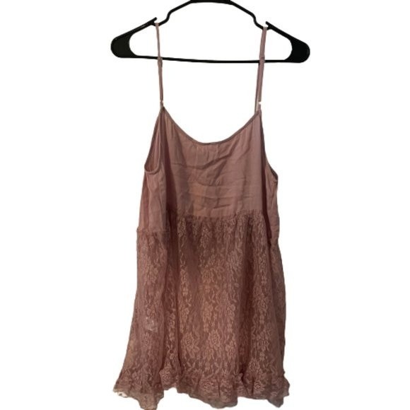 Easel Women’s Pink Lace Tank Top Size Medium - Picture 4 of 8
